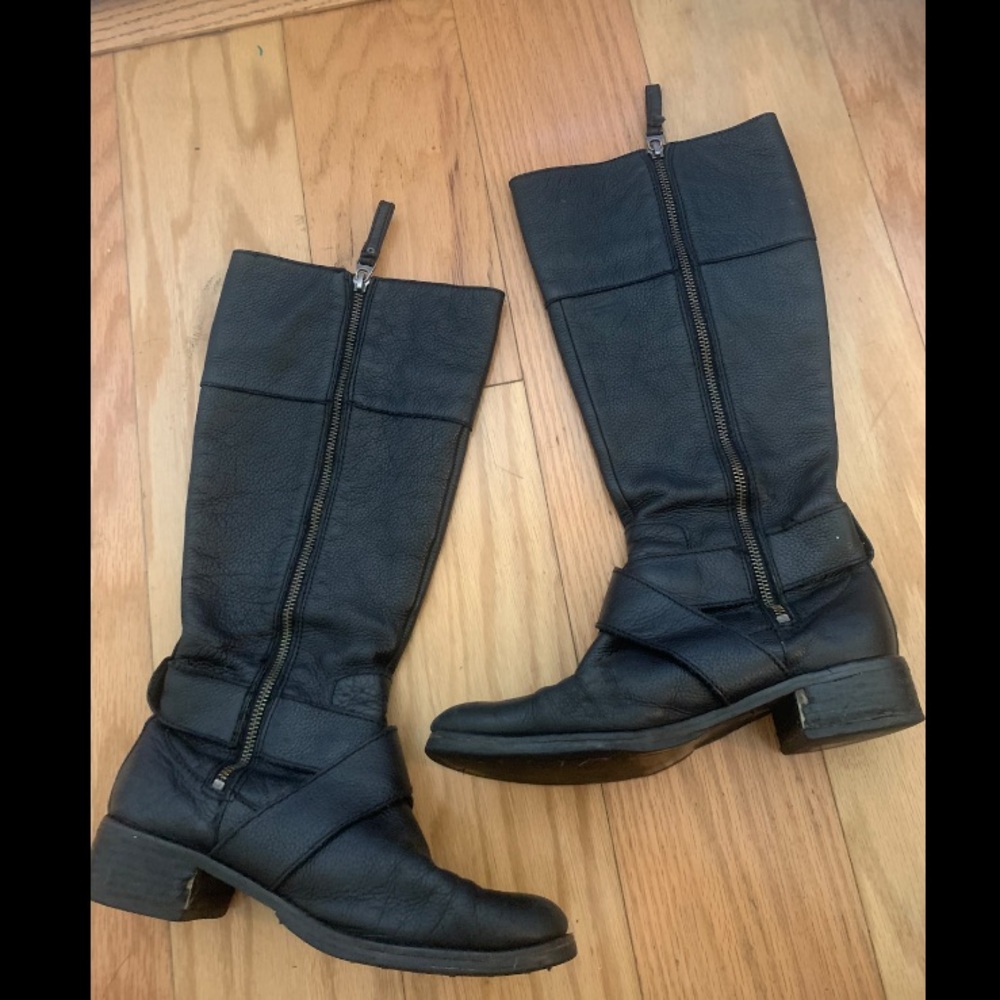 VINTAGE | Fossil Black Knee High 100% Leather boots - Picture 3 of 5